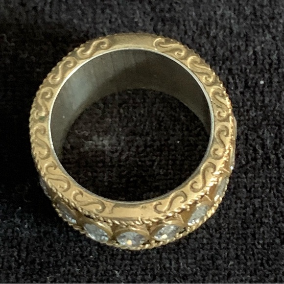 Art Deco Sterling Silver 925 Ring with stones Sterling Silver size 8 - Picture 5 of 7